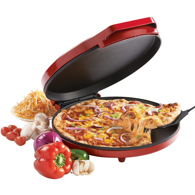 Electric 12 Inch Non-stick Pizza Maker Machine for Home Pizza Pan Pie Calzone Cooker with Adjustable Temperature Control