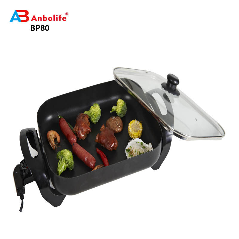 Electric Skillet By Culina 18/10 Stainless Steel, Nonstick Interior, with Glass Lid 12-inch Round Ptfe pfoa-free Dishwasher safe