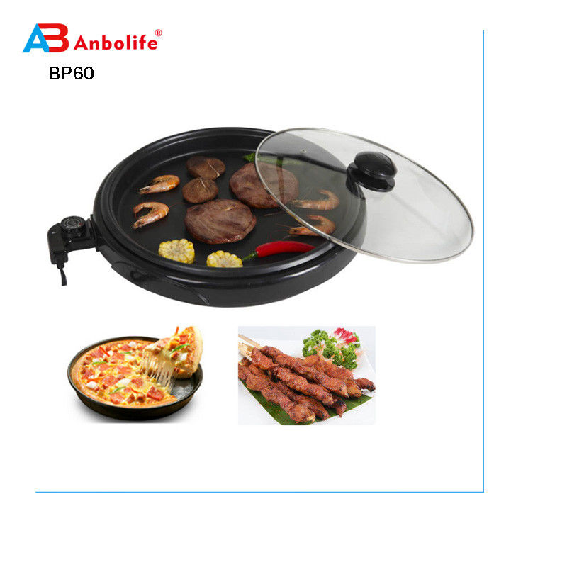 16-Inch Foldaway Ceramic Family Sized Electric Skillet with Glass Cover Copper Coating 1200 Watts frying pan