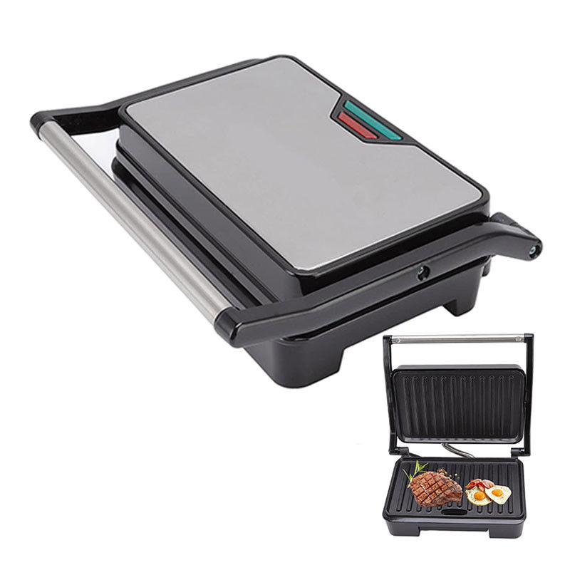 Panini Press Sandwich Maker Nonstick Surface Double Heater Stainless Steel Breakfast Maker Contact Grill Cheese Egg Bacon Steak
