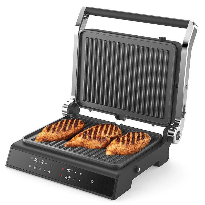 Detachable plate BBQ Panini Press Grill Griddle Smokeless indoor grill LED touch screen Digital contact grill