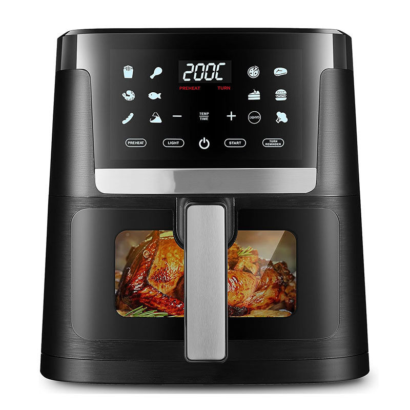 7L With Window Stainless Steel Air Fryer Oven Led Touch Screen For 12 Presets Easy Clean 1800w Home