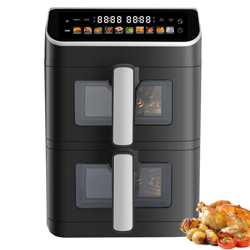 Dual Stack 12 Color Presets 6+6l Electric Digital Air Fryer Sync Dual Cook Function With Visible Window Oven Type Option