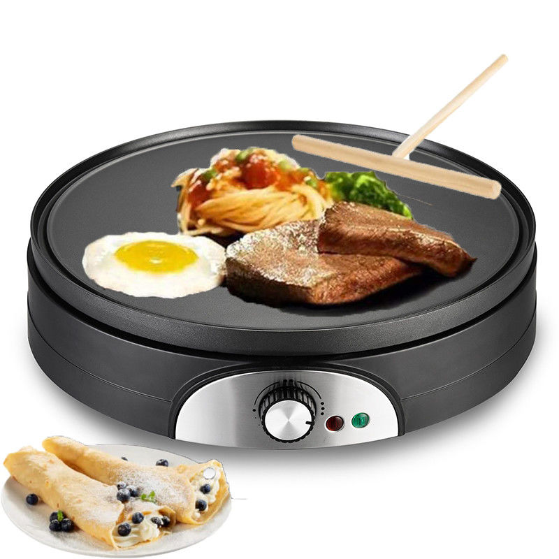 Reversible Electric Crepe Maker With Thermostat Knob For Household Use Non Stick PTFE Material For Different Foods