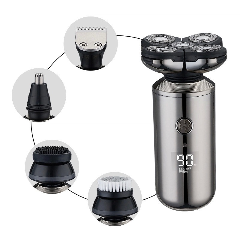 ANBOLIFE Smart Five-Blade Rechargeable Electric Shaver with Digital Display USB Powered and Free Spare Parts for Men