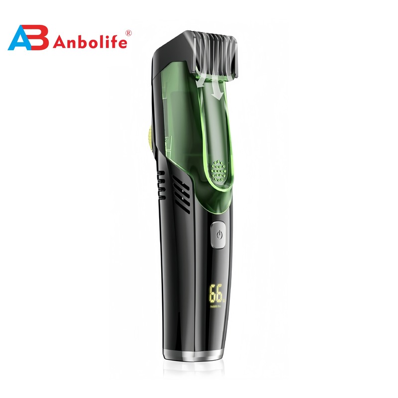 Automatic Vacuum Low-Noise Hair Clipper with Ceramic Black Moving Blade for Professional and Household Use
