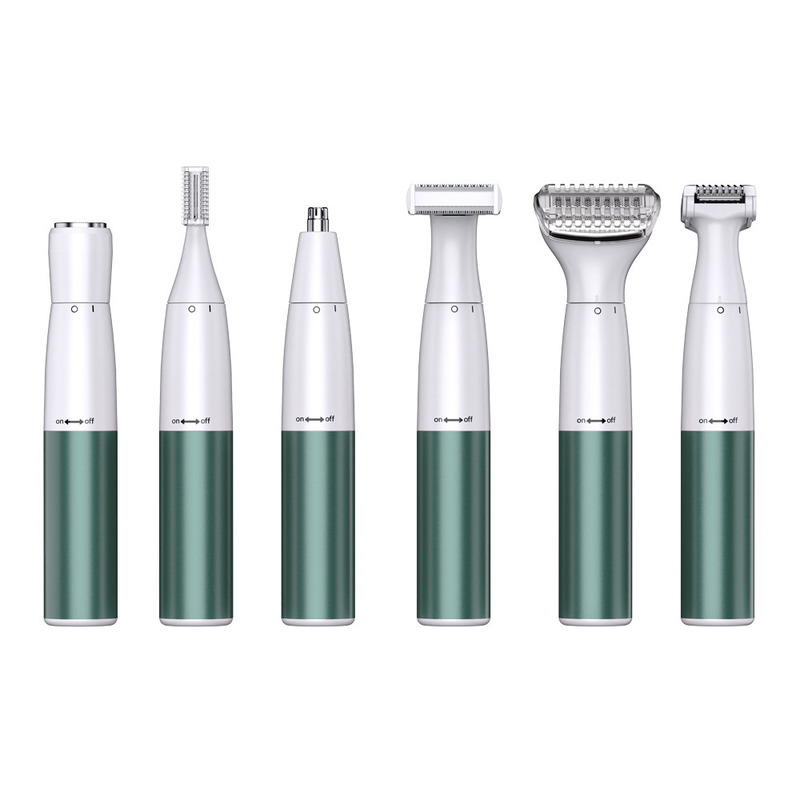 6-in-1 Multifunctional Women's Shaver Epilator Set with 1200mAh Battery Stainless Steel Blade and Free Spare Parts