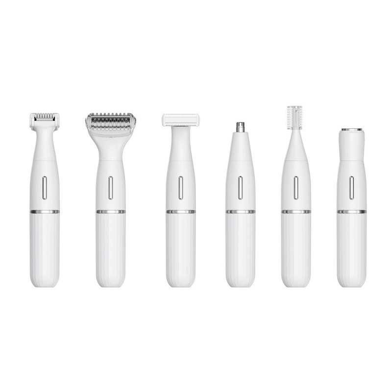 Six-In-One Multifunctional Electric Shaver Set with USB Charging Fully Waterproof for Eyebrow Trimming and Household Use