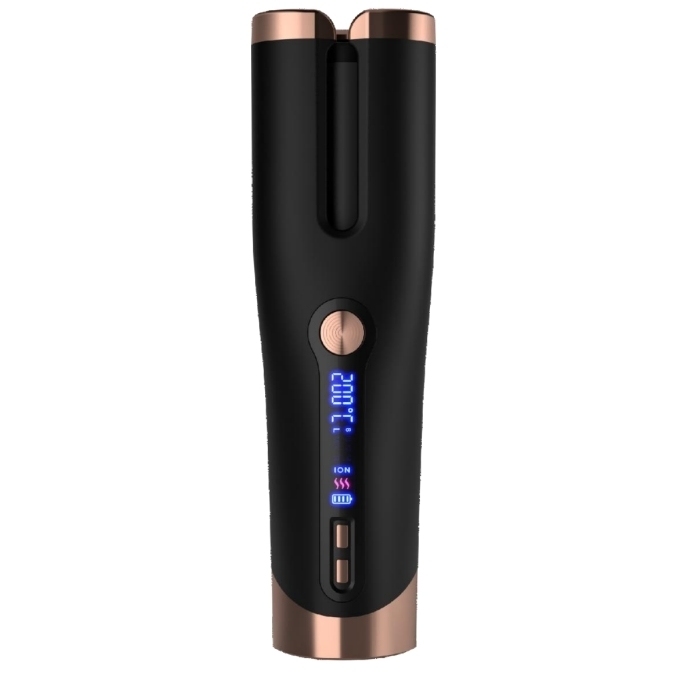 Cordless Ceramic Auto Hair Curler with 4 Temperature Settings and Fast Heating for All Hair Types